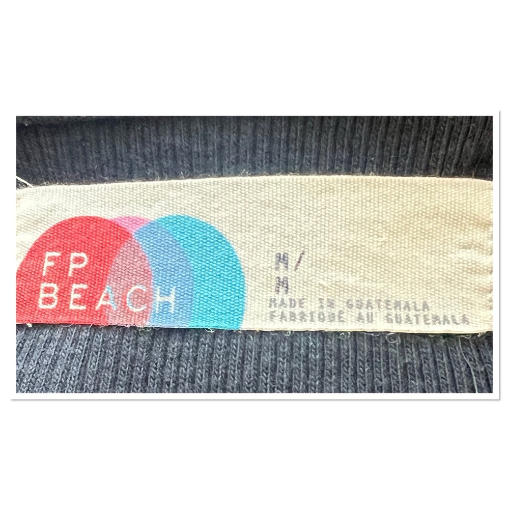 FP Beach Free People Avery Midi Dress Classic Black Scoop Neck Sz M Cotton - Picture 7 of 8